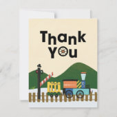 Choo-Choo Train Kids Verjaardagsfeestje Dank je ka Bedankkaart (Voorkant)