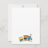 Choo-Choo Train Kids Verjaardagsfeestje Dank je ka Bedankkaart (Achterkant)