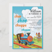 Choo Choo Train Kinder Cute Train Ticket Birthday Kaart (Voorkant)