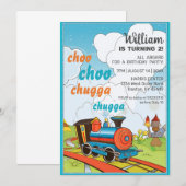 Choo Choo Train Kinder Cute Train Ticket Birthday Kaart (Voorkant / Achterkant)