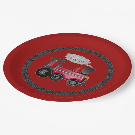 Choo Choo Train Kinder treinen aanpassen Papieren Bordje (Gekanteld)