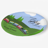 Choo Choo Train Landscape Boy Baby shower Papieren Bordje (Gekanteld)