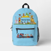 Choo Choo Train Loco Motive Blue children 7 Bedrukte Rugzak (Voorkant)