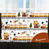 Choo Choo Train Patroon Voornaam Klein Kind Fleece Deken