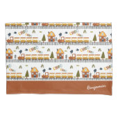 Choo Choo Train Patroon Voornaam Klein Kind Kussensloop (Voorkant)