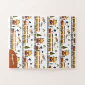 Choo Choo Train Patroon Voornaam Klein Kind Legpuzzel (Horizontaal)