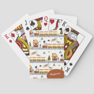 Choo Choo Train Patroon Voornaam Klein Kind Pokerkaarten