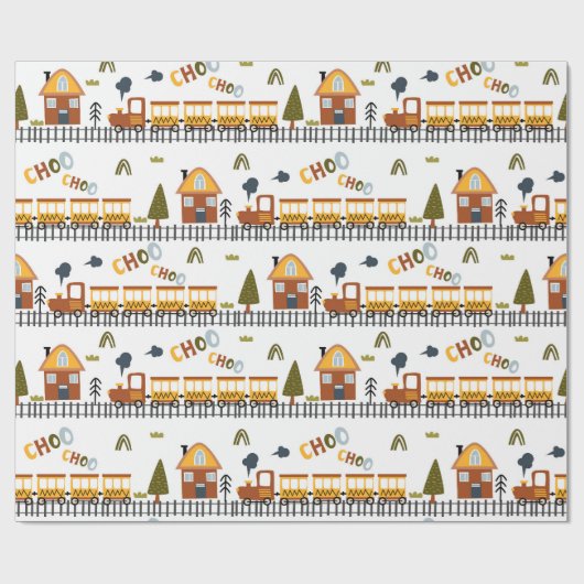 Choo Choo Train Pattern Little Kind Cadeaupapier (Vlak)