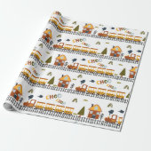 Choo Choo Train Pattern Little Kind Cadeaupapier (Uitgerold)