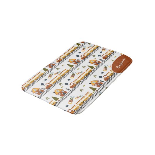 Choo Choo Train Pattern Little Kind Name Bathroom Badmat (Gekanteld)