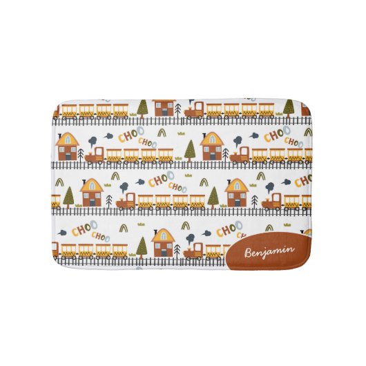 Choo Choo Train Pattern Little Kind Name Bathroom Badmat (Voorkant)