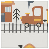 Choo Choo Train Pattern Little Kind Nursery Stof (Close Up)