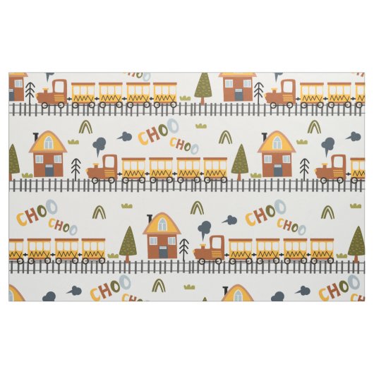 Choo Choo Train Pattern Little Kind Nursery Stof (Fat Quarter)