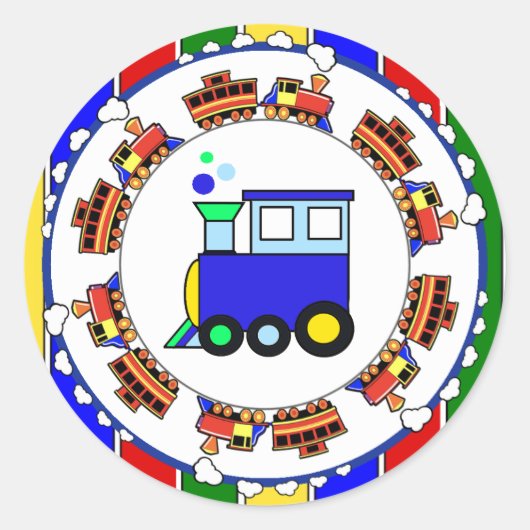 Choo Choo Train Premier Baby shower Birthday Ronde Sticker (Voorkant)