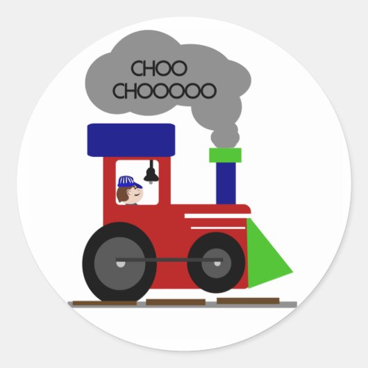 Choo Choo Train Ronde Sticker (Voorkant)