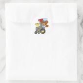 Choo Choo Train Teddy Bear Ronde Sticker (Tas)