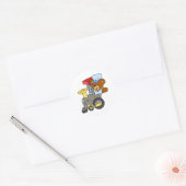 Choo Choo Train Teddy Bear Ronde Sticker (Envelop)
