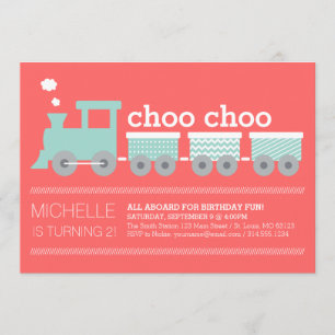 Choo Choo Train-uitnodiging Kaart