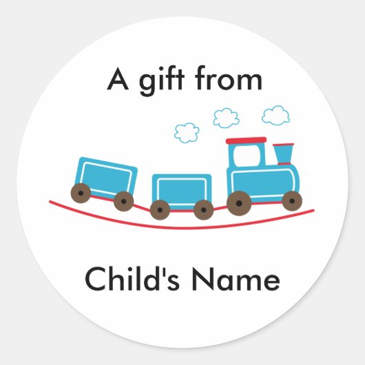 Choo Choo Train Verjaardag Goodie Bag Labels (Voorkant)