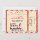 Choo Choo Train Verjaardag Uitnodigen - Train Part Kaart (Voorkant)