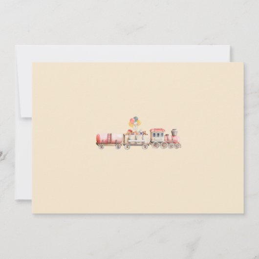 Choo Choo Train Verjaardag Uitnodigen - Train Part Kaart (Achterkant)