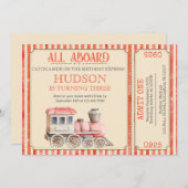 Choo Choo Train Verjaardag Uitnodigen - Train Part Kaart (Voorkant / Achterkant)