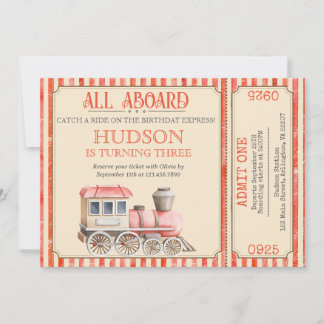 Choo Choo Train Verjaardag Uitnodigen - Train Part Kaart