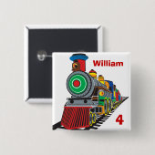 Choo Choo Train Vierkante Button 5,1 Cm (Voorkant /achterkant)
