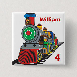 Choo Choo Train Vierkante Button 5,1 Cm