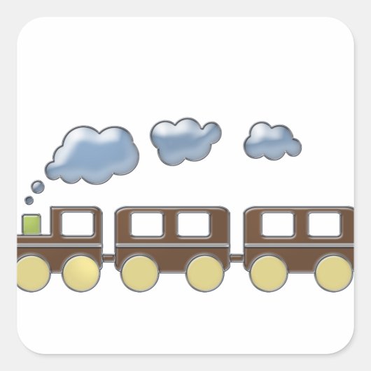Choo Choo Train Vierkante Sticker (Voorkant)