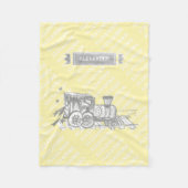 Choo Choo Train Yellow Grey White Arrow-patroon Fleece Deken (Voorkant)