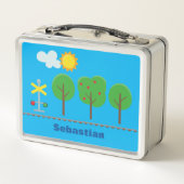 "Choo Choo Train" Zilveren Lunchbox Gepersonalisee (Achterkant)