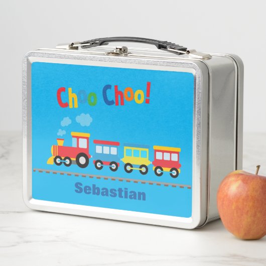 "Choo Choo Train" Zilveren Lunchbox Gepersonalisee (In situ)