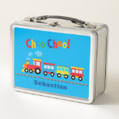"Choo Choo Train" Zilveren Lunchbox Gepersonalisee (Voorkant)