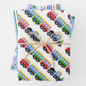 Choo Choo Trains, Stripes en Polkadots Inpakpapier Vel (In situ)