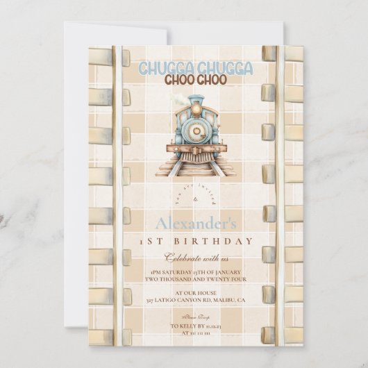 Choo Choo trein 1e verjaardag Kaart (Voorkant)