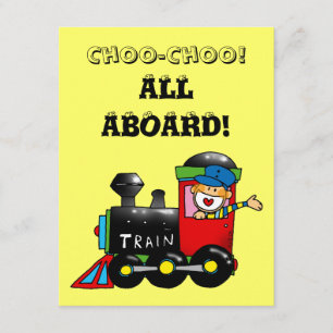 choo choo trein 1e verjaardag kaart