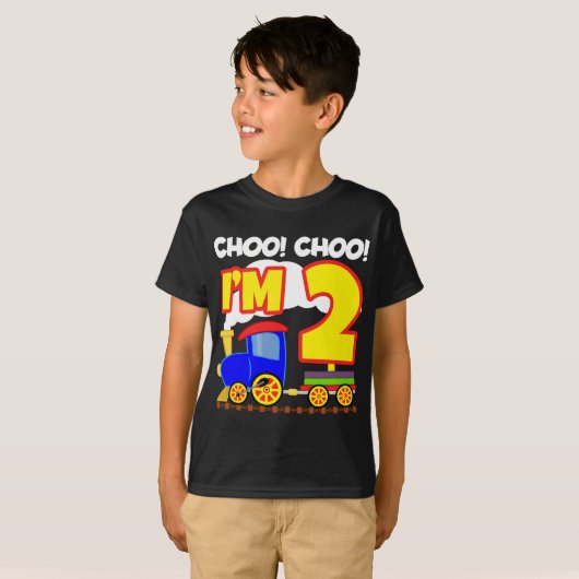 Choo Choo Trein 2e Verjaardag - Choo Choo Ik ben 2 T-shirt (Voorkant volledig)