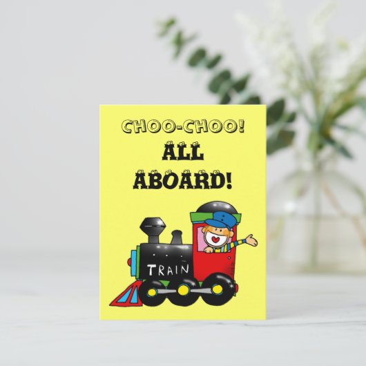 choo choo trein 2e verjaardag kaart (Staand voorkant)