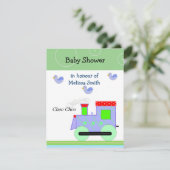 Choo Choo Trein Baby Shower Kaart (Staand voorkant)