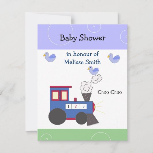 Choo Choo Trein Baby Shower Kaart (Voorkant)