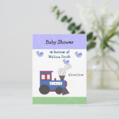 Choo Choo Trein Baby Shower Kaart (Staand voorkant)