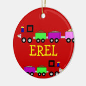 Choo Choo-trein - Gepersonaliseerde versiering van Keramisch Ornament (Links)