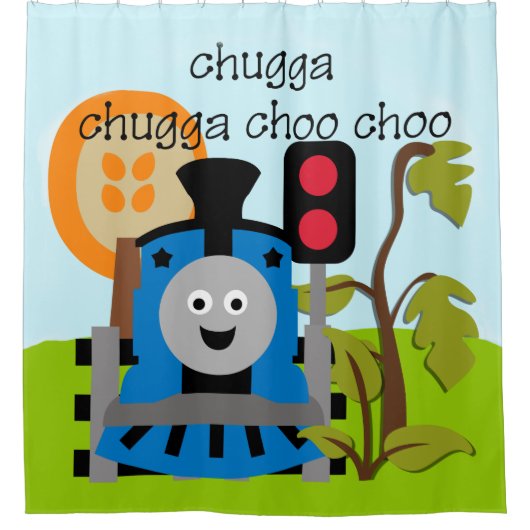 Choo Choo trein Kinder vervoer locomotief Douchegordijn (Voorkant)