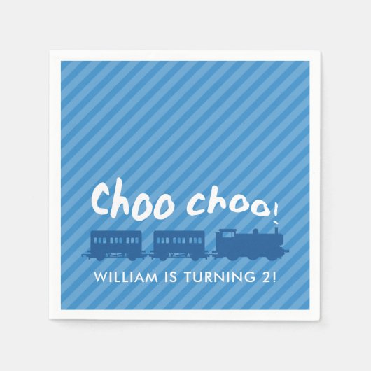 Choo choo trein kinderverjaardagsfeestje servetten (Voorkant)