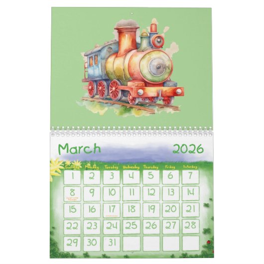Choo Choo Trein Motoren Kinderen Kalender (Mar 2026)