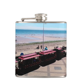 Choo Choo trein, op het strand van Bridlington Heupfles