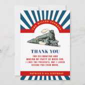 Choo choo trein verjaardag dank u kaart (Voorkant)