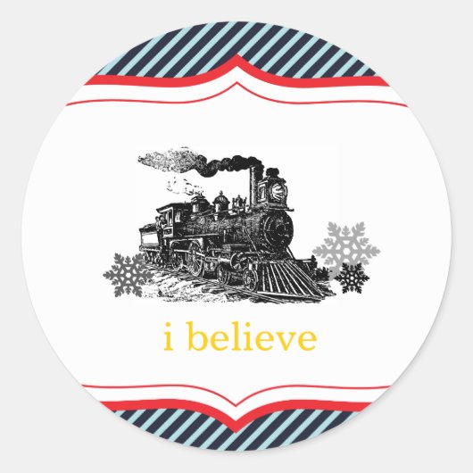 choo choo trein verjaardag jongen Winter Kerstmis Ronde Sticker (Voorkant)
