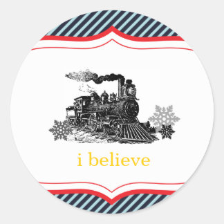 choo choo trein verjaardag jongen Winter Kerstmis Ronde Sticker
